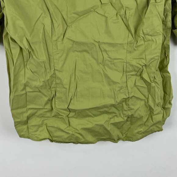Twik by Simons Top Blouse Size XL Green Short Sleeve Collared Button Down Stretc - Picture 9 of 9
